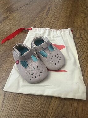 Zutano Dove Leather Mary Jane Shoes Baby Girls Size 6M